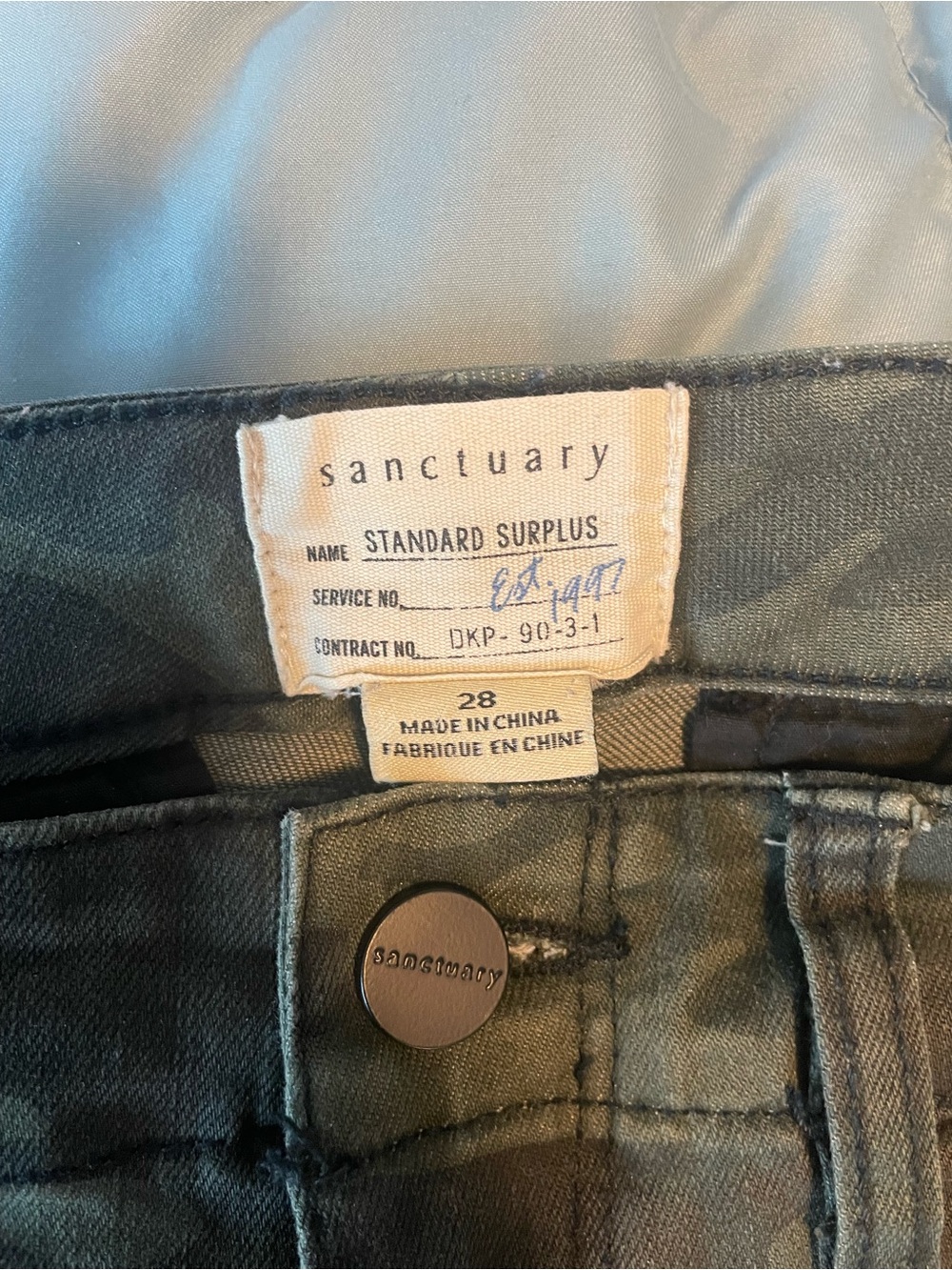Sanctuary Olive Green Denim Jeans